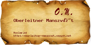 Oberleitner Manszvét névjegykártya